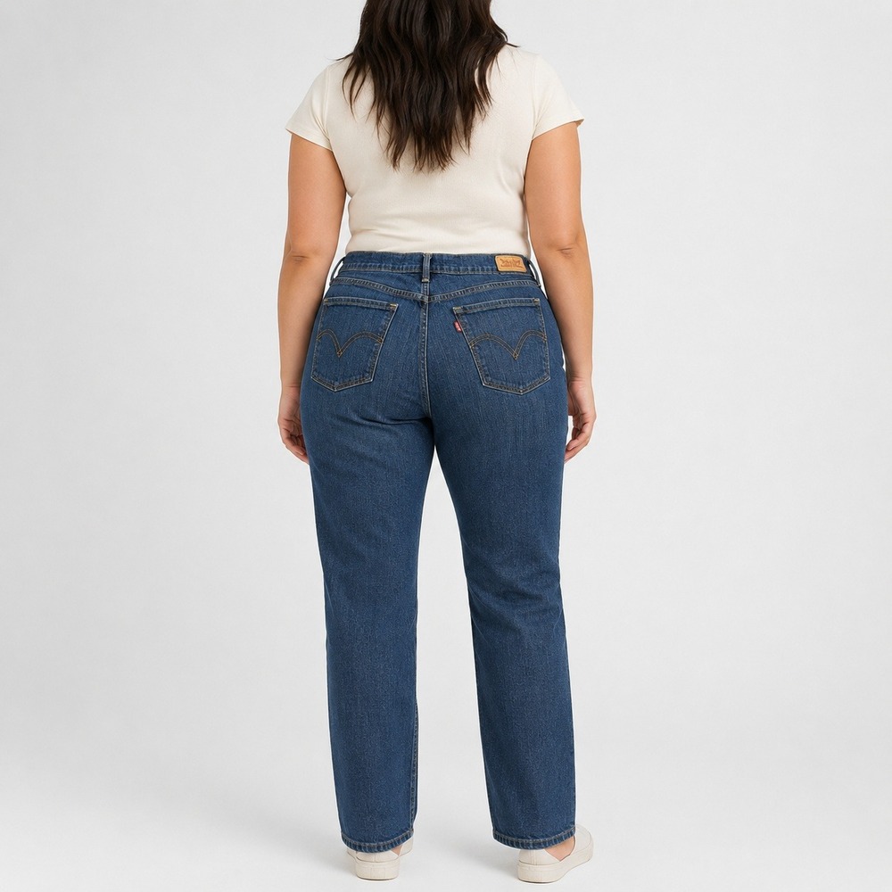 Levis 505 Straight Leg Jeans Womens Size 12 Medium Wash Blue Denim Pants